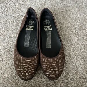 Fitflop Crystal Superballerina flats in bronze 8